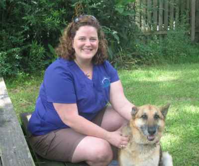 Dr. Carrie and her dog Sarge Dr. Carrie and her dog Sarge